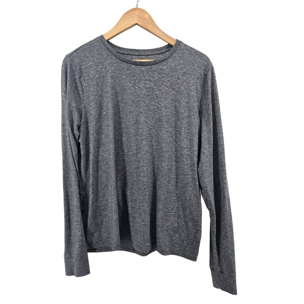 Outdoor Voices Long Sleeve Tee Womens L Gray CloudKnit Crew Neck Heathered Shirt